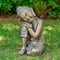 Glitzhome® 18" Faux Bronze Resting Buddha Garden Statue